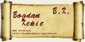 Bogdan Kepić vizit kartica